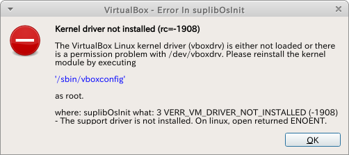 virtualbox kernel driver not installed ubuntu